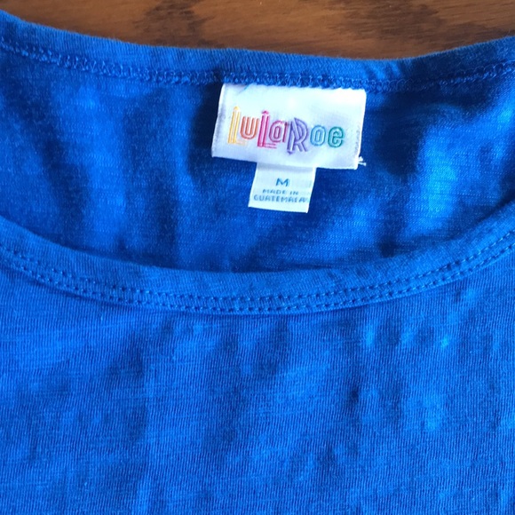 Lularoe Julie Solid Blue Dress - Picture 4 of 5